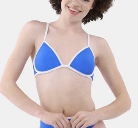 No Boundaries WomenS Contrast Trim Balconette Bikini Top Summer Lagoon Size M
