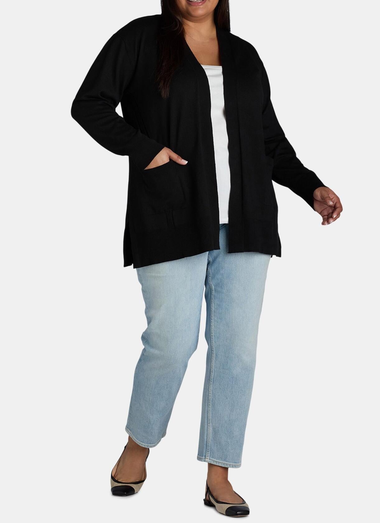 Terra & Sky Womens Fine Gauge Cardigan Lightweight Size 1X