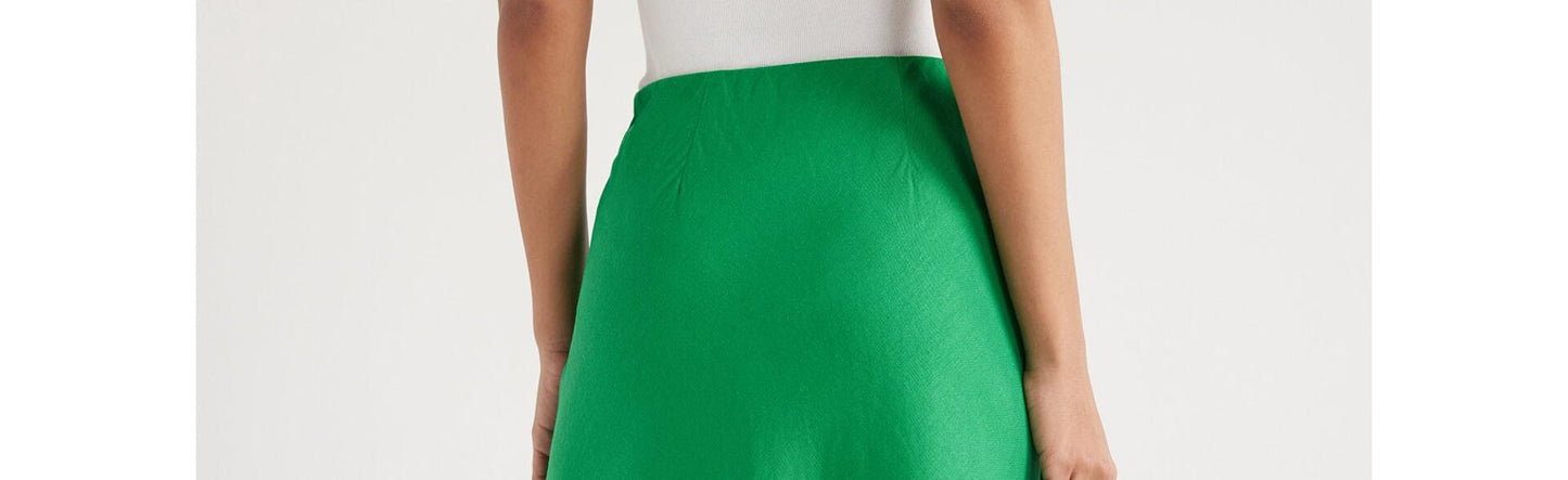Free Assembly Womens Bias Slip Midi Skirt Jelly Bean Green Size XXL
