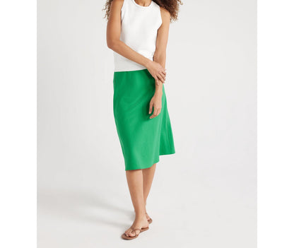 Free Assembly Womens Bias Slip Midi Skirt Jelly Bean Green Size XXL