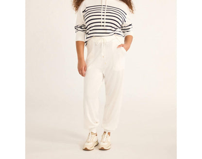 Free Assembly Womens Cozy Yarn Hoodie Sweater Long Sleeves Cream 100 Stripe Sz L