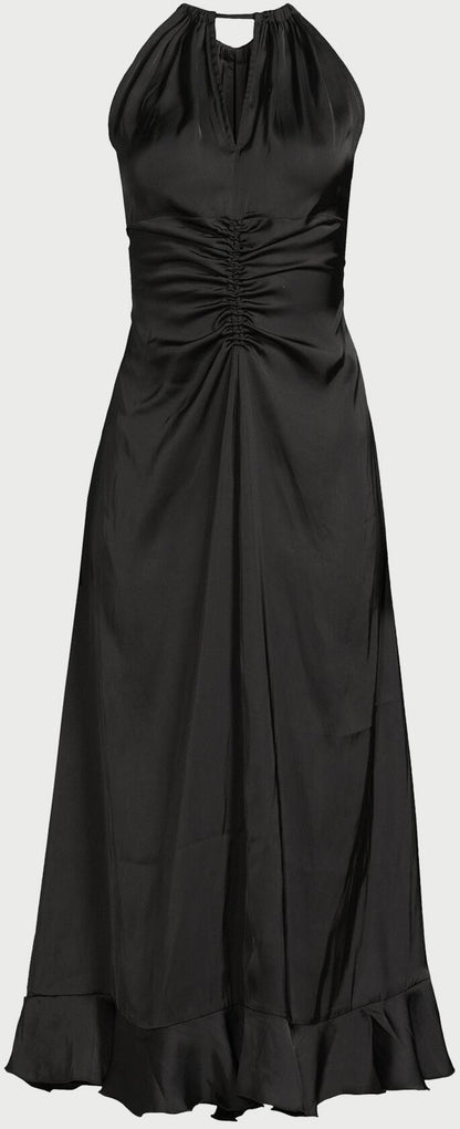 Scoop Womens  Ruched Halter Dress Black Soot Size M