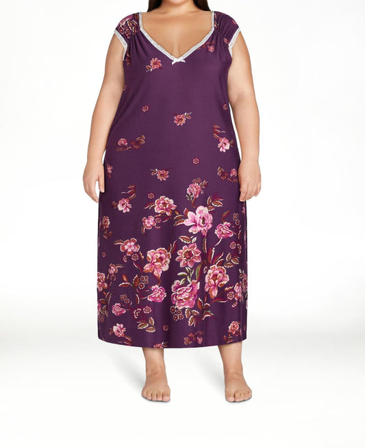 The Pioneer Woman Womens Floral Plum Relaxed Pullover Size 2X (18W-20W)