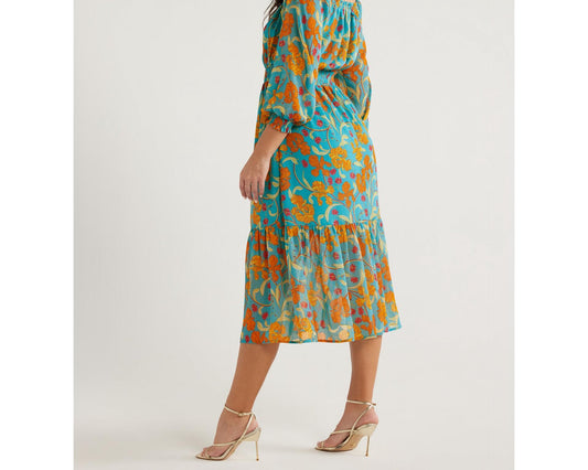 Sofia Jeans Womens Off the Shoulder Dress Blouson Sleeves Caneel Bay Size XS