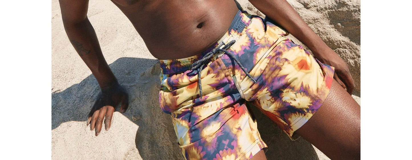 No Boundaries Mens Elastic Waist Swim Shorts with UPF 50+