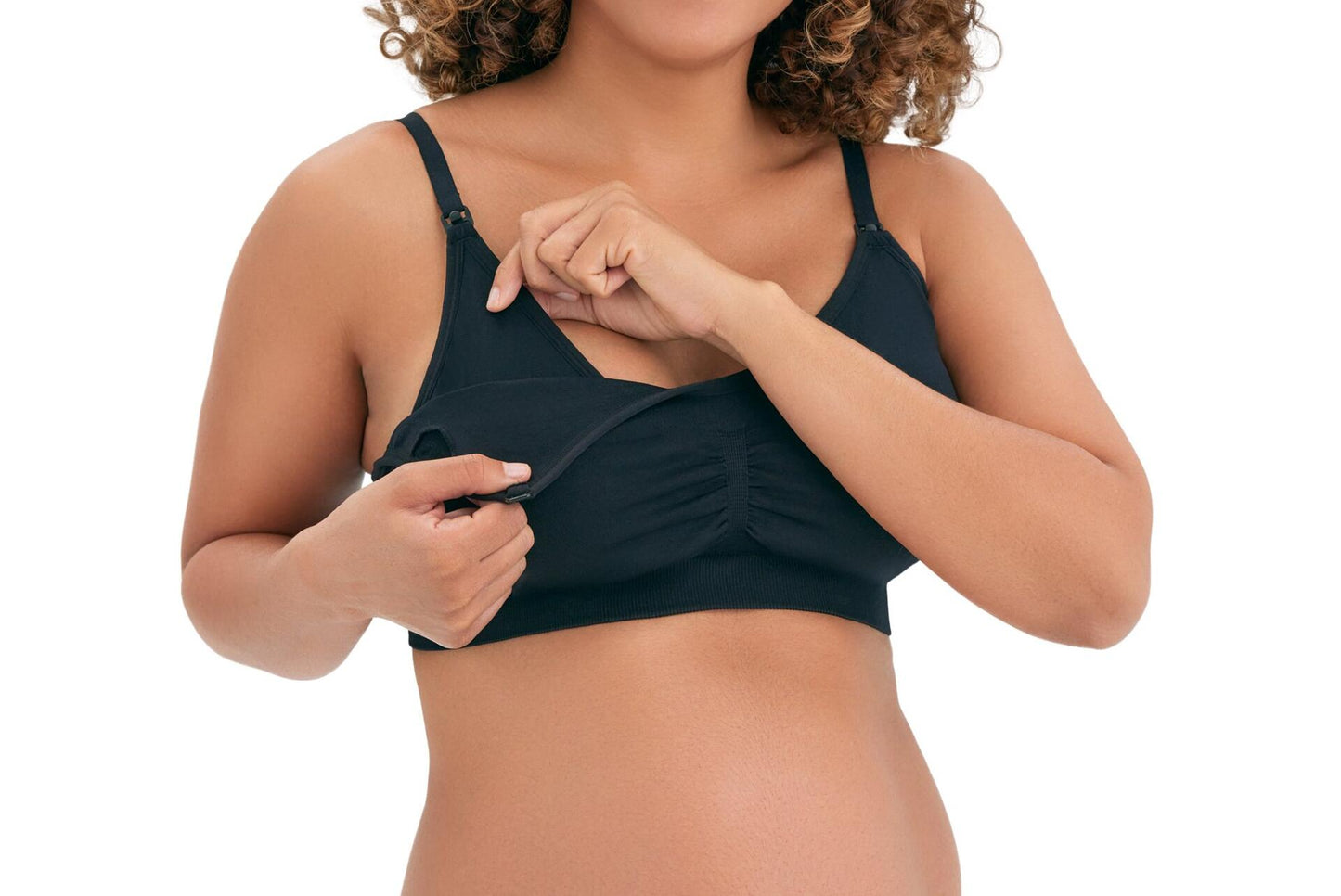 Joyspun Womens Maternity Seamless Nursing/Pumping Bralette Black Soot Size XXL