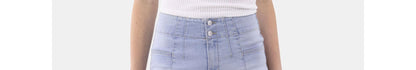 No Boundaries Pintuck Denim Shorts 3” Inseam Womens Light Enzyme Size 15