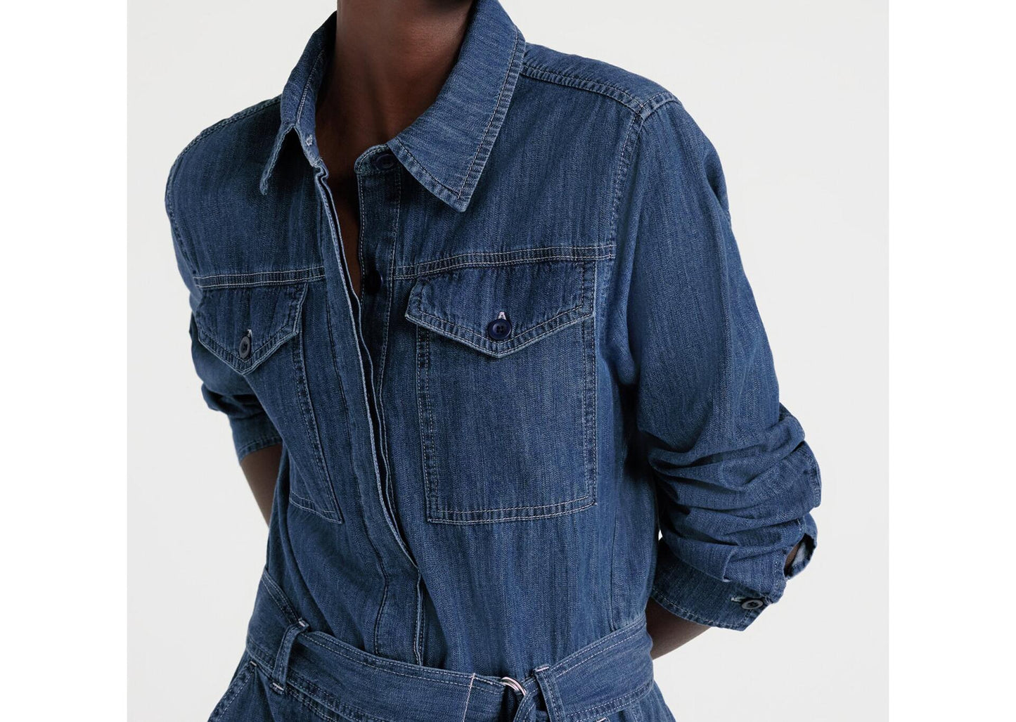 Free Assembly Womens Utility Jumpsuit 27” Inseam Dark Medium Blue Size XS