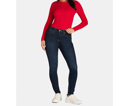 No Boundaries Ribbed Crewneck Tee 2-Pack Womens Brilliant Red/Black Soot Size S