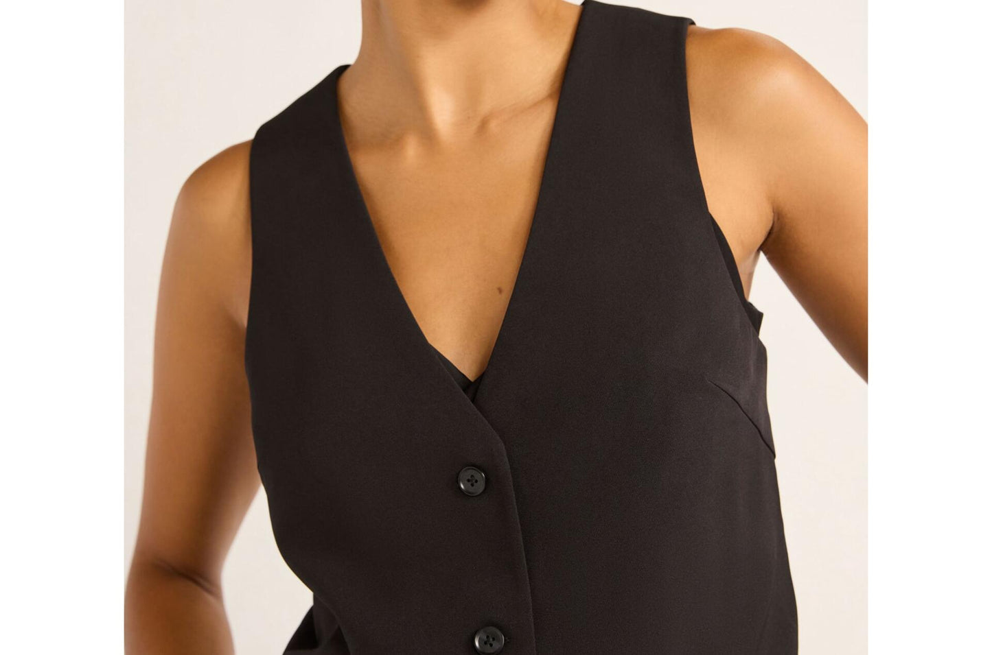 Scoop Womens Ultimate Crepe Tailored Vest Black Soot Size XL