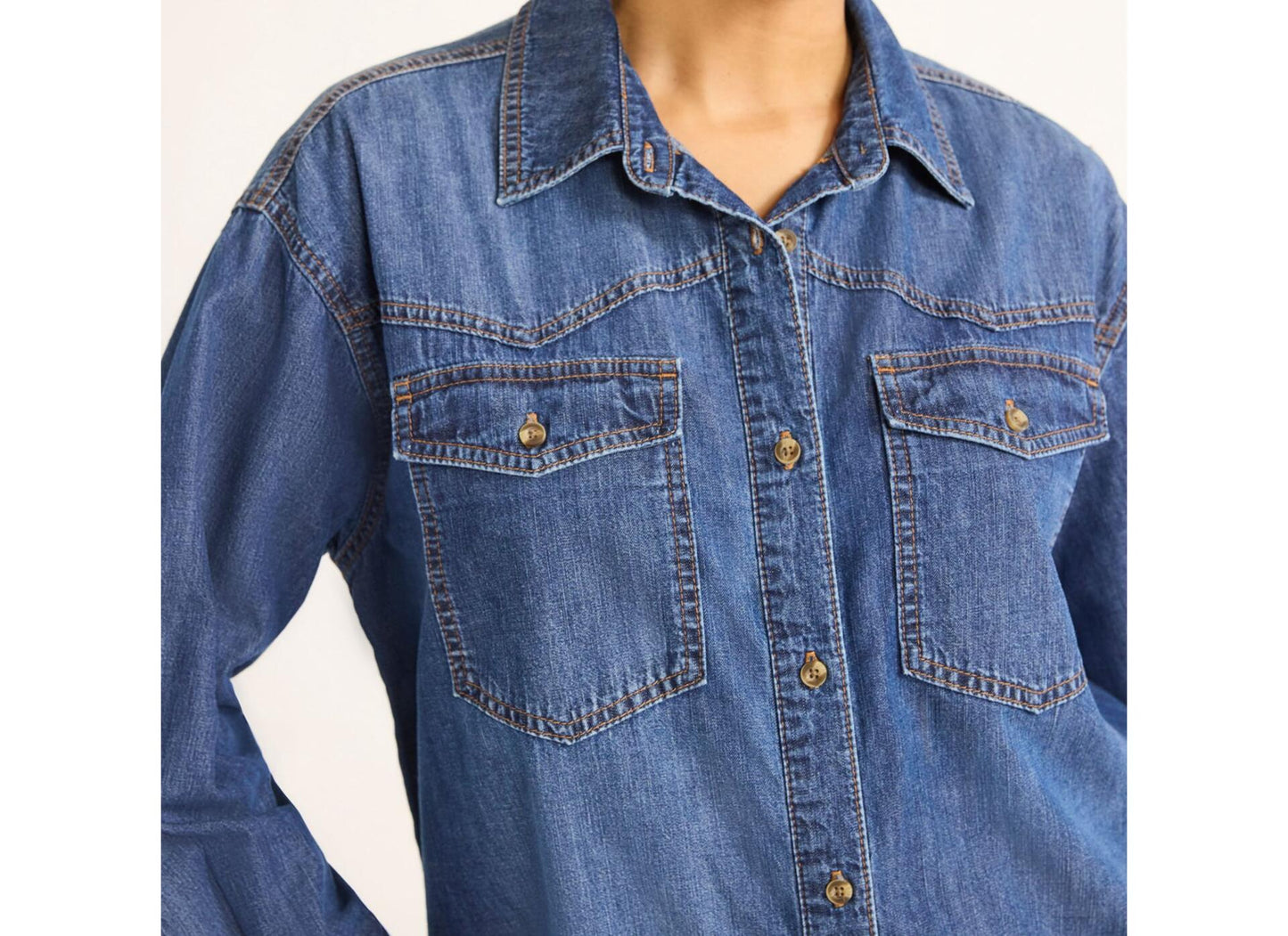 Sofia Jeans Womens Sofia Oversized Boyfriend Shirt Long Sleeves Marquie Size M