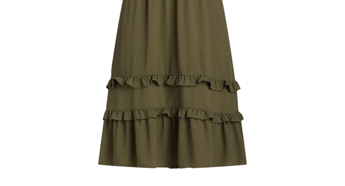 The Pioneer Woman Ruffle Maxi Dress Olive Size 2X