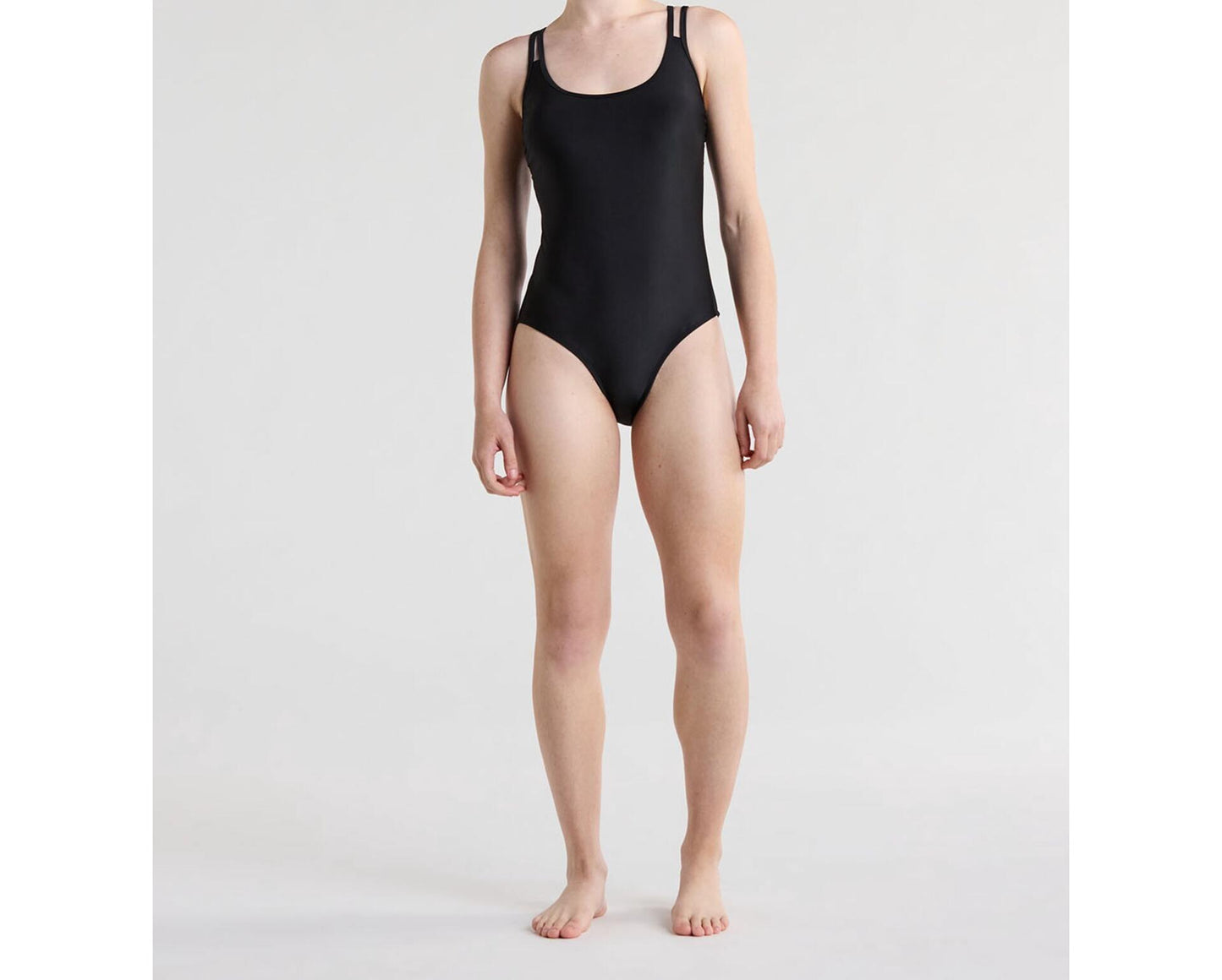 No Boundaries Juniors Multi Strap One-Piece Swimsuit Rich Black Size M