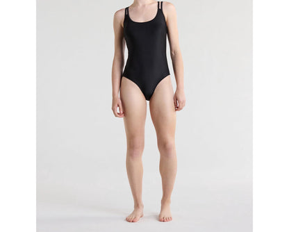 No Boundaries Juniors Multi Strap One-Piece Swimsuit Rich Black Size M