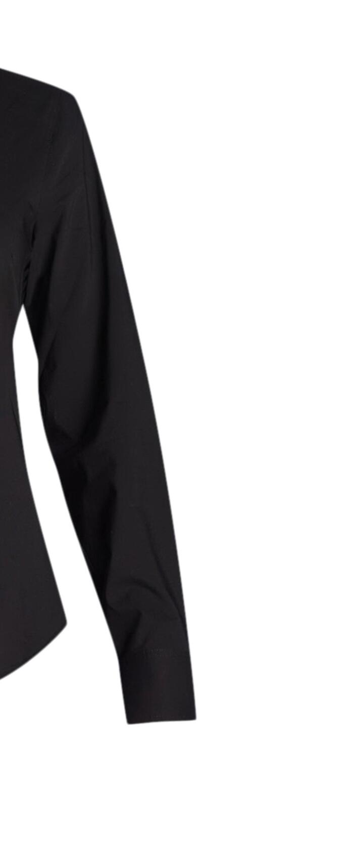 Time and Tru Womens Button Down Shirt with Long Sleeves Black Size S (4-6)