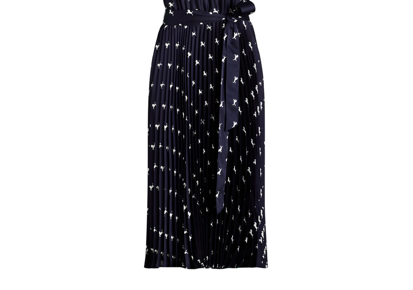 Free Assembly Pleated Midi Dress Flutter Sleeves Darkest Navy Horse Size XL
