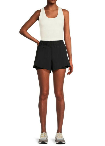 Avia Womens Running Shorts Activewear Bike Liner Shorts Black Mid Rise M