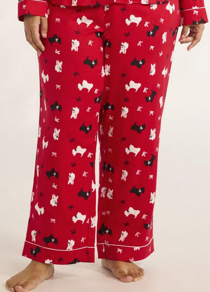 Joyspun Womens Flannel Long Sleeve Top and Pants Pajama Set Red Pepper Size XL
