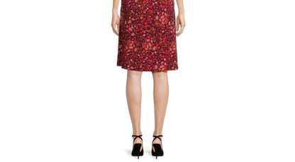 Time and Tru Womens Halter Knit Dress Merlot Wine Floral Size M