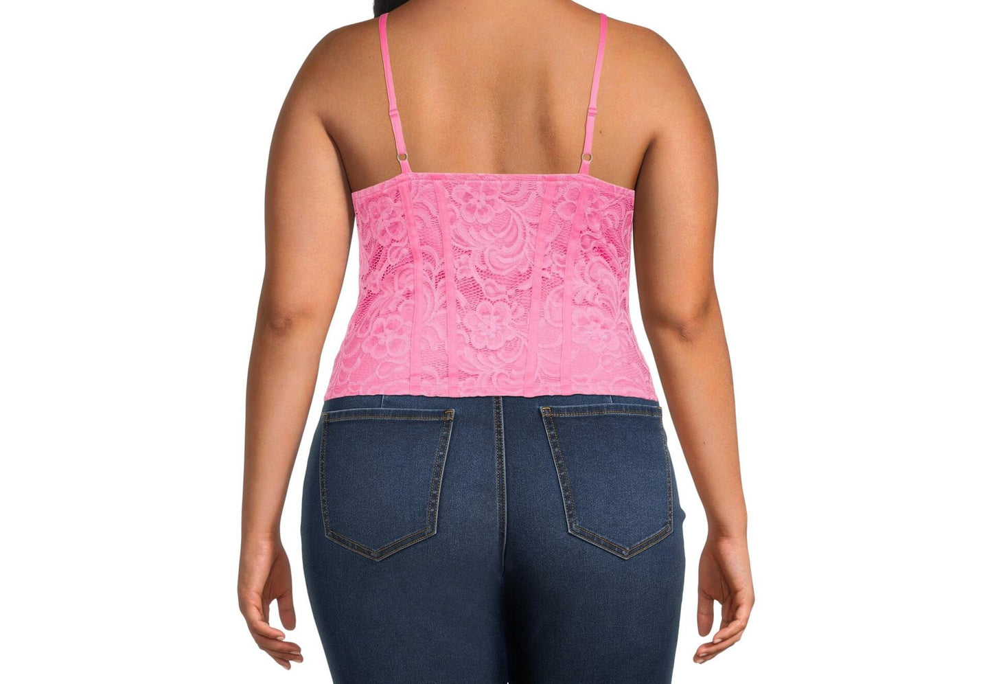 Boundaries Juniors Plus Corset Tank Bright Flamingo Size 1X (17)