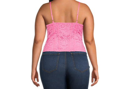 Boundaries Juniors Plus Corset Tank Bright Flamingo Size 1X (17)