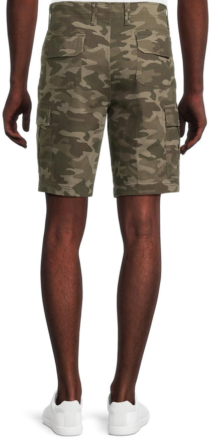 George Mens & Big Mens Cargo Shorts 10.5 Inseam Green Camo Size 38