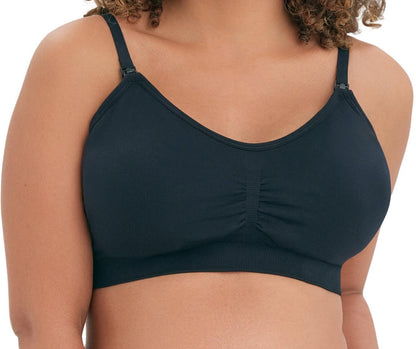 Joyspun Womens Maternity Seamless Nursing/Pumping Bralette Black Soot Size XXL