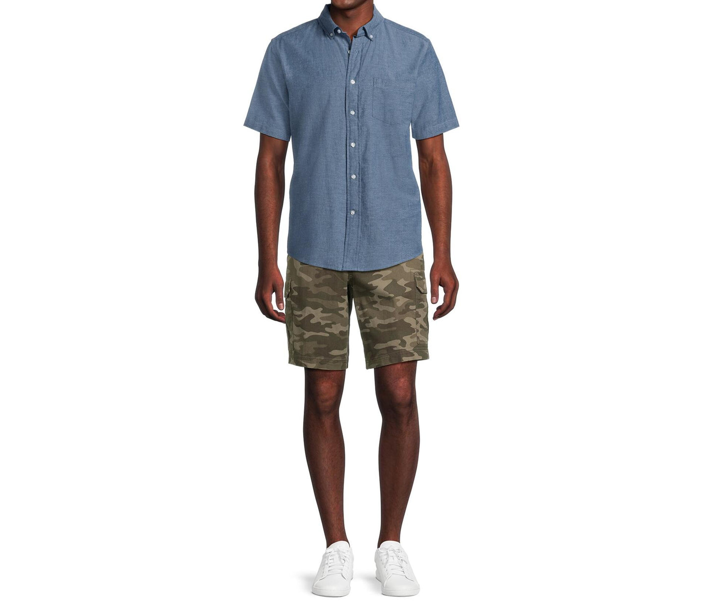 George Mens & Big Mens Cargo Shorts 10.5 Inseam Green Camo Size 38