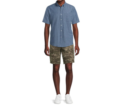George Mens & Big Mens Cargo Shorts 10.5 Inseam Green Camo Size 38