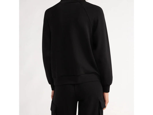 Scoop Womens Scubaknit Funnel Neck Sweatshirt Pullover Drawstring Black Size XL