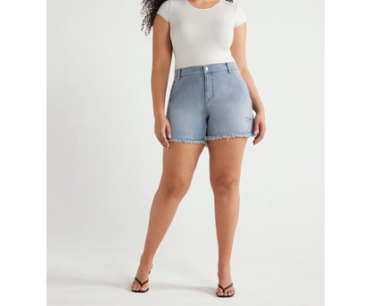 Sofia Jeans Womens Plus Size Lila Relaxed Mid Rise Frayed Hem Easy Shorts 5