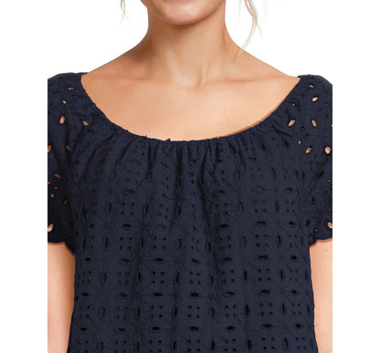 Time and True Mini Eyelet Dress Dark Navy Size XL (16-18)