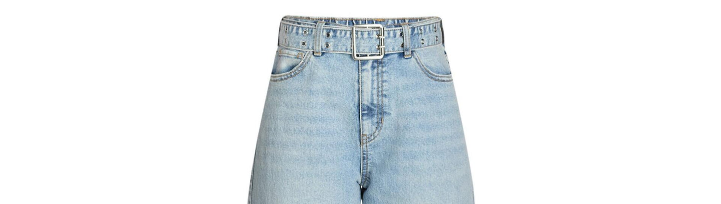 No Boundaries Womens Jeans with Grommet Belt 31 Inseam Light Wash Size XS (0-2)