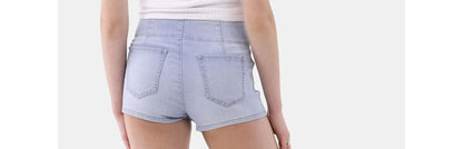 No Boundaries Pintuck Denim Shorts 3” Inseam Womens Light Enzyme Size 15
