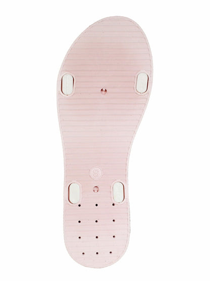 Fifth & Luxe Womens Sparkly Strappy Sandals Open Toe Flats Blush Size 7/8