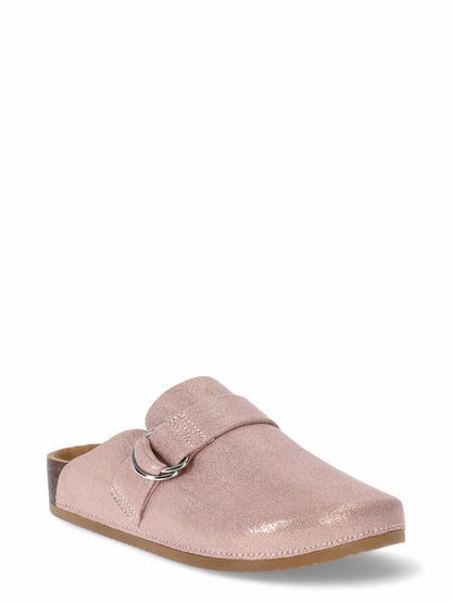 Wonder Nation Girls Casual Slip-On Clogs D-Ring Pink Shimmer Size 4 Big Girl
