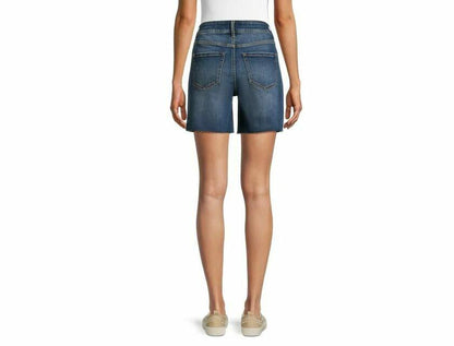 Time and Tru Women's Mid Rise Raw Hem 6" Denim Shorts Medium Wash Size 20