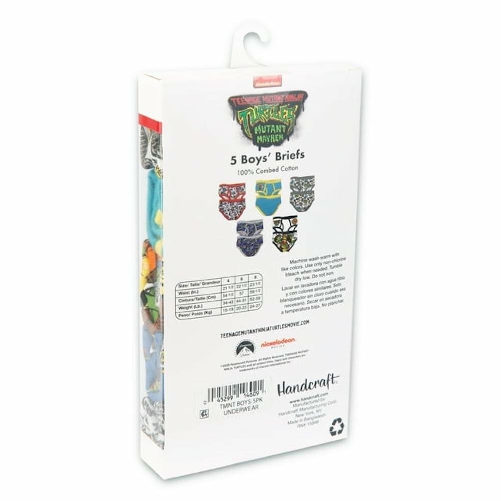 Handcraft Teenage Mutant Ninja Turtles Boys Briefs  5-Pack Multicolor Size 6
