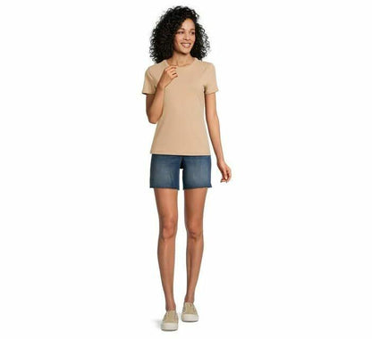 Time and Tru Women's Mid Rise Raw Hem 6" Denim Shorts Medium Wash Size 20