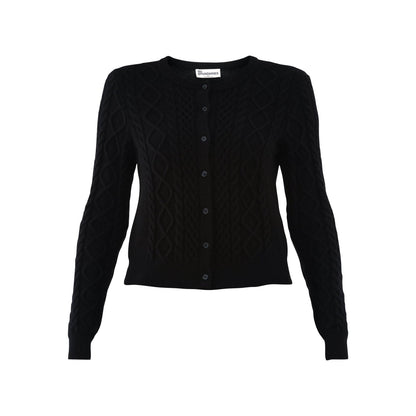 No Boundaries Womens Cardigan Scoop Neck Long Sleeve Black Size M