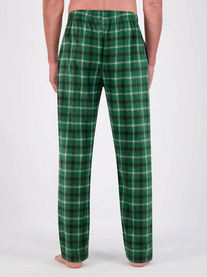 Hanes Mens Cozy Microfleece Pajama Pants 2-Pack Black Plaid/Green Plaid Size L