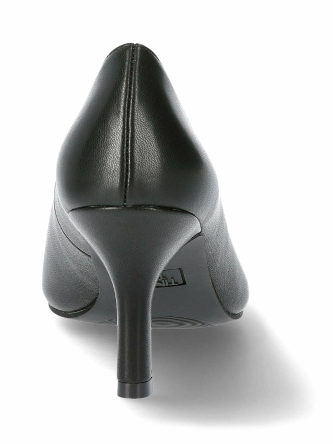 Time and Tru Womens Pointed Toe Pump Dress Slip-On 3.26" Heel Black Size 9M