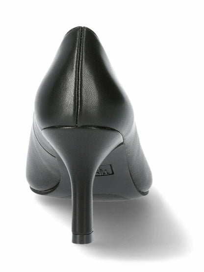 Time and Tru Womens Pointed Toe Pump Dress Slip-On 3.26" Heel Black Size 9M