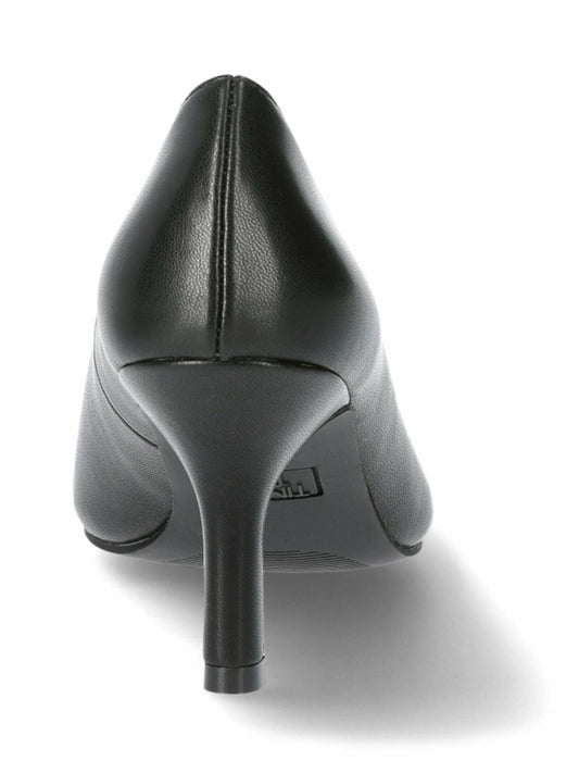 Time and Tru Womens Pointed Toe Pump Dress Slip-On 3.26" Heel Black Size 9M