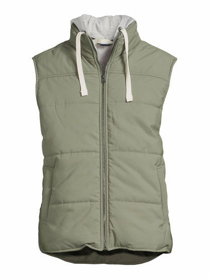 George Mens and Big Mens Hooded Vest Green Artichoke Size L