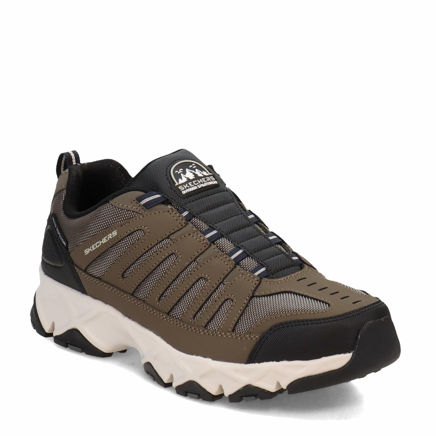 Skechers Mens Crossbar Slip-On Sneakers Hiker Cedar Brown/Black 12 Extra Wide