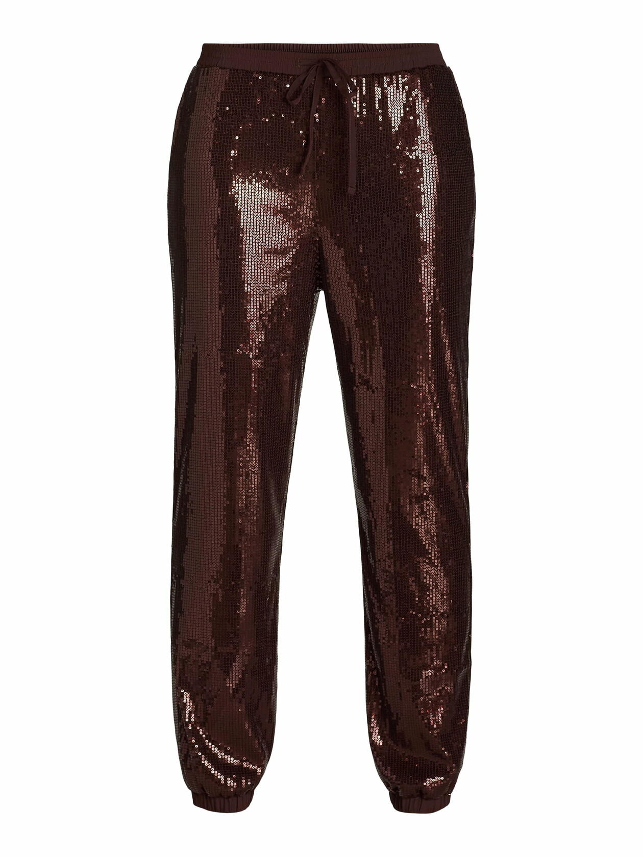Time and Tru Womens Pull On Sequin Jogger Pants 27” Inseam Chocolate Fudge Sz S