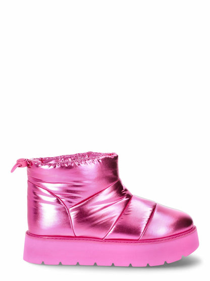Portland Boot Company Womens Metallic Puffer Cozy Booties Fuschia Size 8