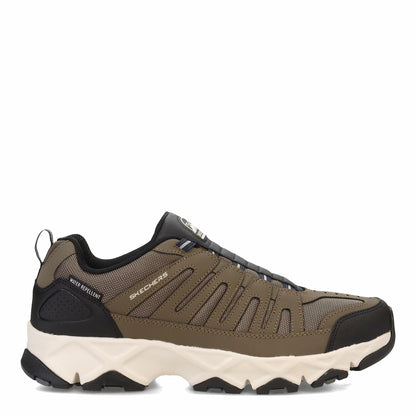 Skechers Mens Crossbar Slip-On Sneakers Hiker Cedar Brown/Black 12 Extra Wide