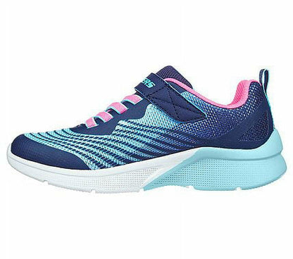 Skechers Girls Microspec-Rejoice Racer Sneaker Navy/Multi 1 Big Kid
